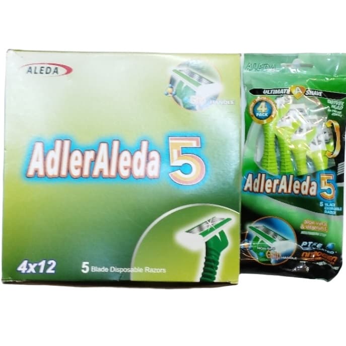 ژیلت 5 لبه آلدا ALEDA پاکت 4 تایی بسته 12 عددی