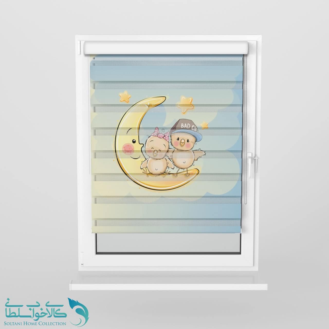 پرده زبرا اتاق کودک طرح جوجه کد A1377