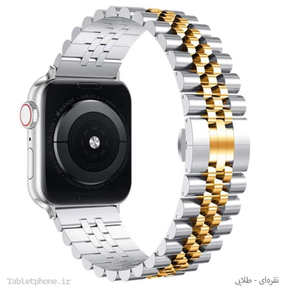 بند ساعت هوشمند اپل واچ 44 / 42mm مدل استیل 5Rows — تصویر ۸