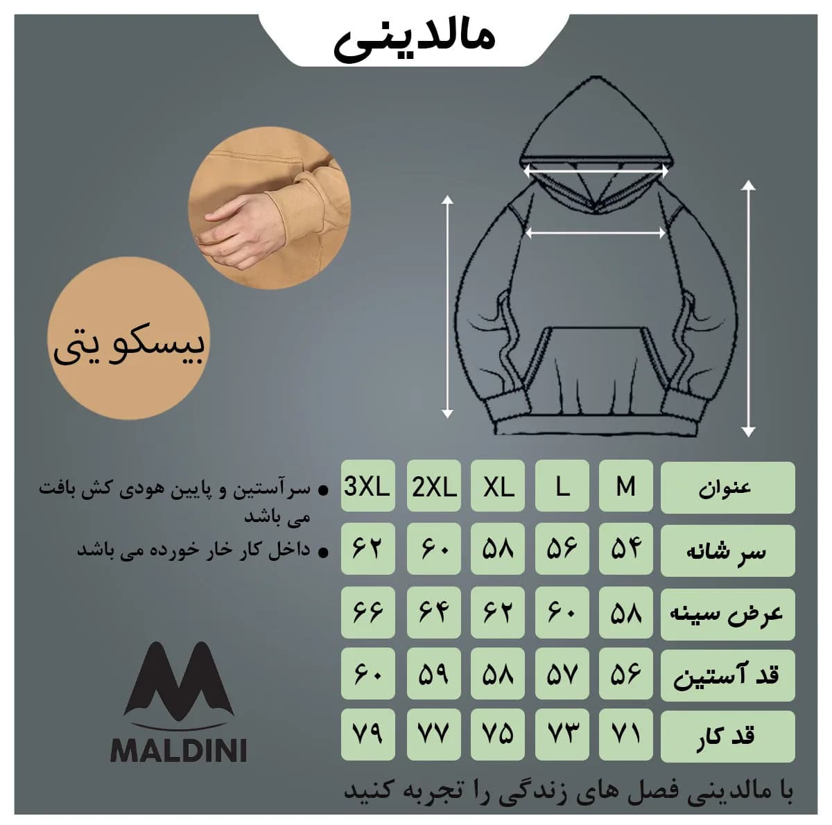 هودی مردانه مالدینی مدل 153 — تصویر ۶