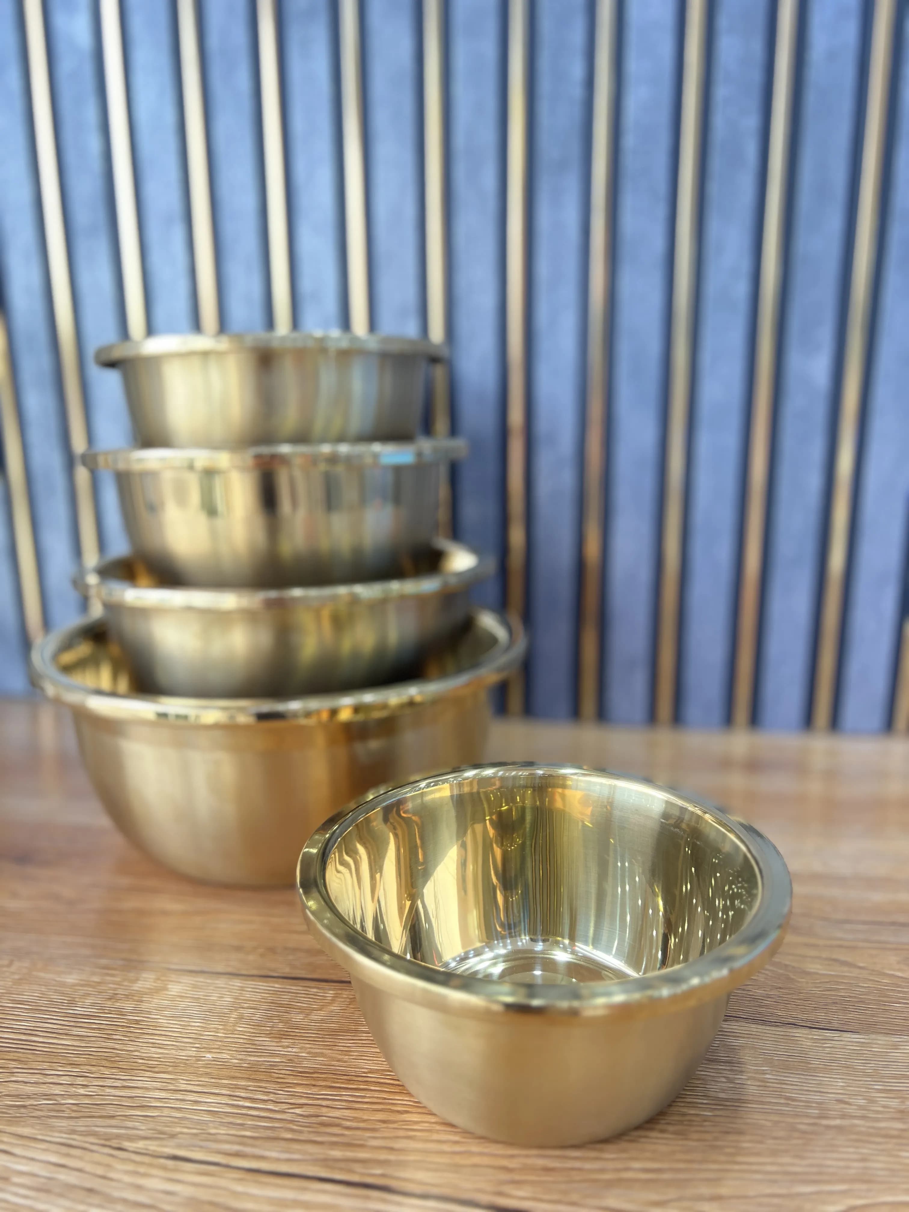 کاسه های طلایی ۲ لایه استیل وارداتی (x) — تصویر ۲