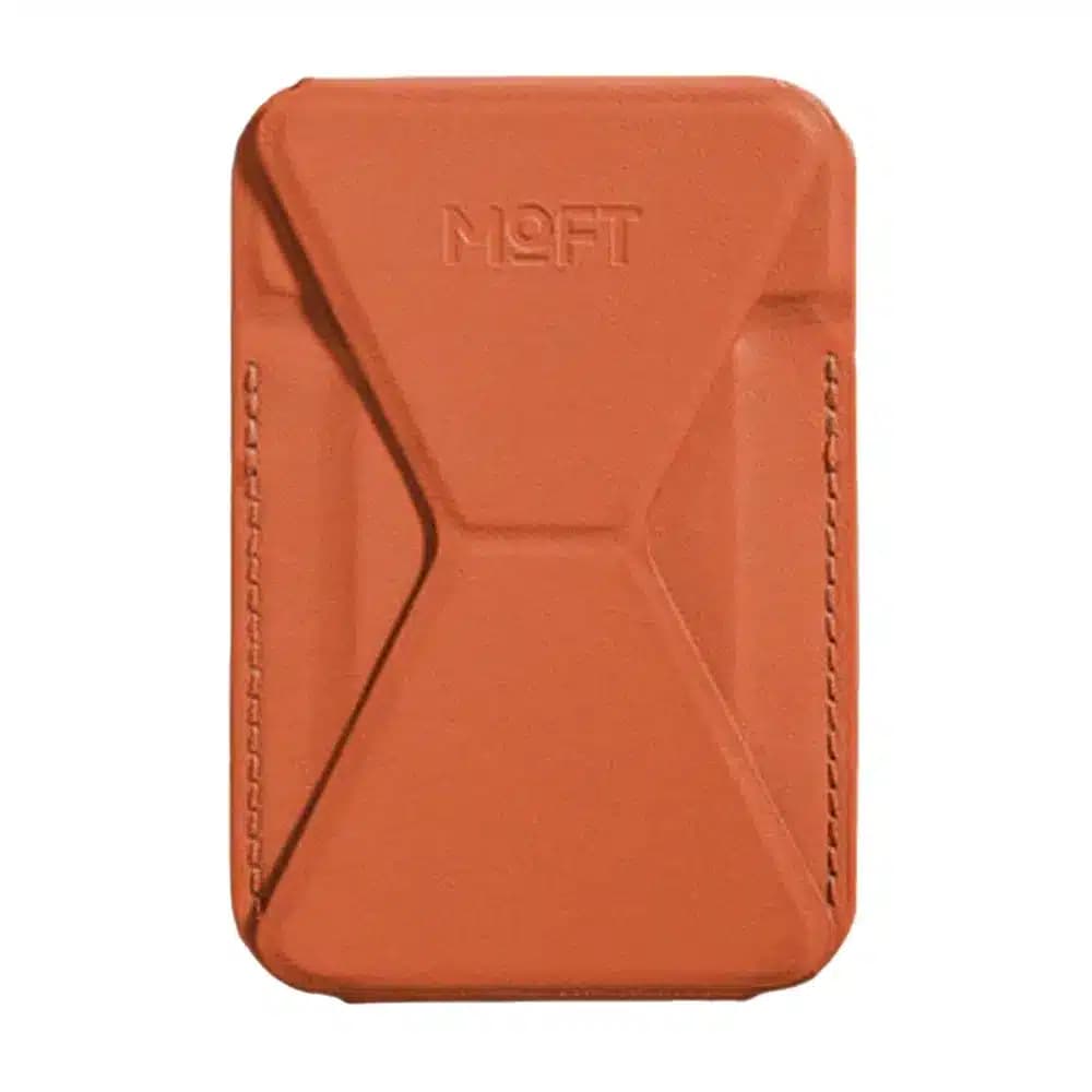 جاکارتی و استند مگ سیف مافت مدل Moft Snap-on Phone Stand Wallet MOVAS رنگ نارنجی تیره