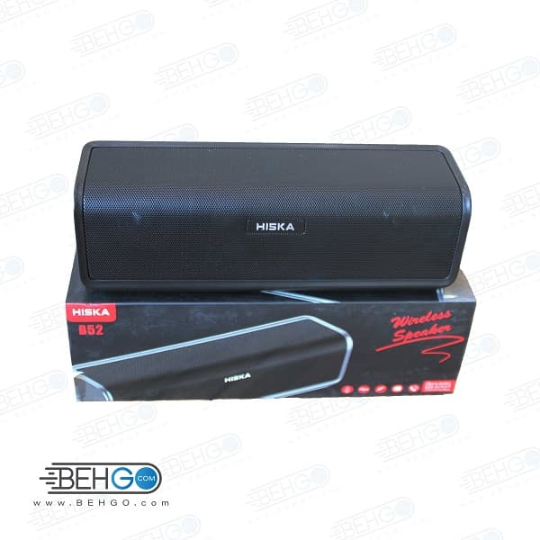 بلندگو یا اسپیکر اصلی بلوتوثی و فلش خور قابل حمل برند هیسکا با کیفیت Best Bluetooth speaker Hiska B52 — تصویر ۳