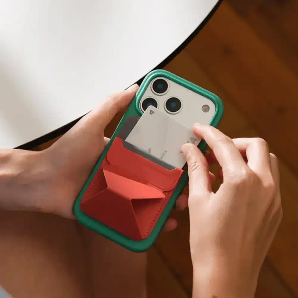 جاکارتی و استند مگ سیف مافت مدل Moft Snap-on Phone Stand Wallet MOVAS رنگ نعناع فلفلی — تصویر ۷