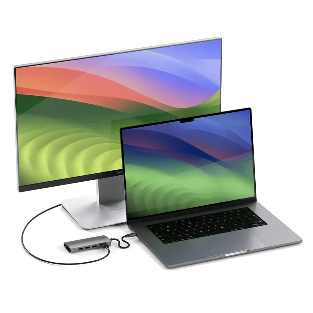 هاب ۸ پورت ساتچی مدل Satechi 8in1 USB-C Multiport 4K رنگ خاکستری — تصویر ۵