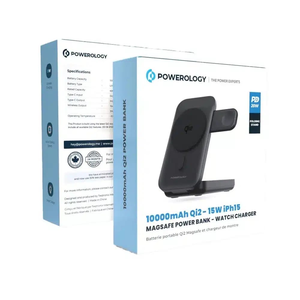 استند و شارژر وایرلس مگ سیف پاورولوژی Powerology Qi20 توان 20 وات — تصویر ۴