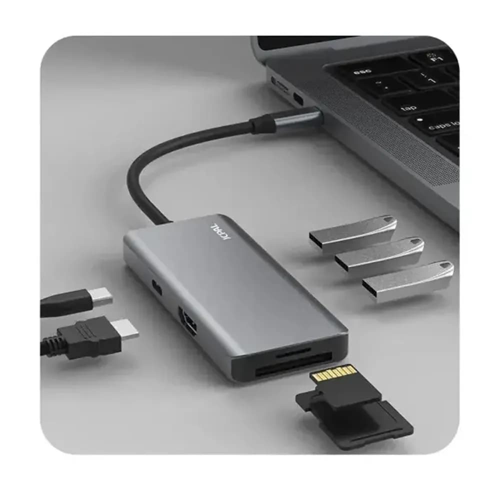 هاب ۷ پورت USB-C برند جی سی پال مدل Jcpal Linx JCP6300 7in1 Port Hub — تصویر ۲