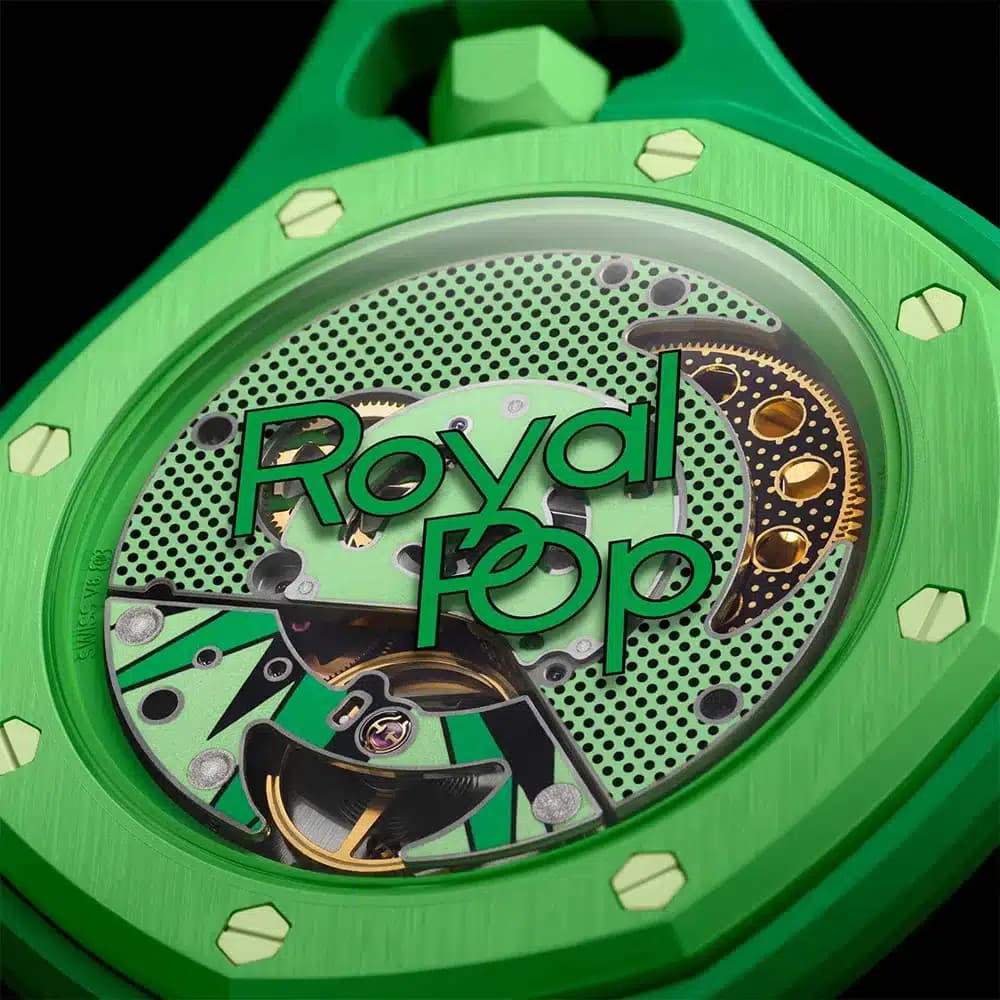 ساعت سواچ x آدومارس پیگه مدل Swatch x Audemars Piguet Royal Pop – GREEN EIGHT — تصویر ۳