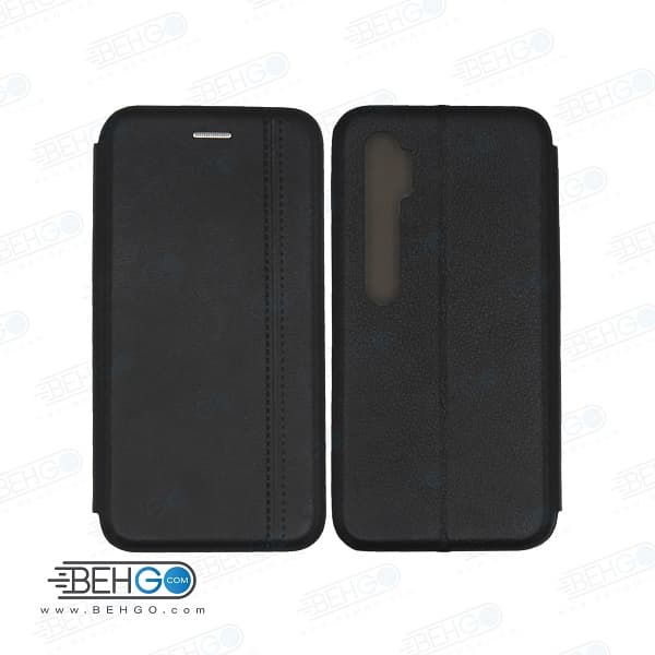 کیف ردمی note10 شیائومی کاور Note 10 pro مدل کلاسوری note10 چرمی کیف گوشی شیاومی Xiaomi Redmi Note 10 Leather Flip Cover Redmi Note10 pro — تصویر ۲