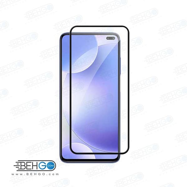 گلس شیاومی K30 مناسب کا سی محافظ صفحه شیشه ای تمام صفحه گلس تمام چسب شیائومی Full Cover Glass Xiaomi Redmi K30 / Poco X2
