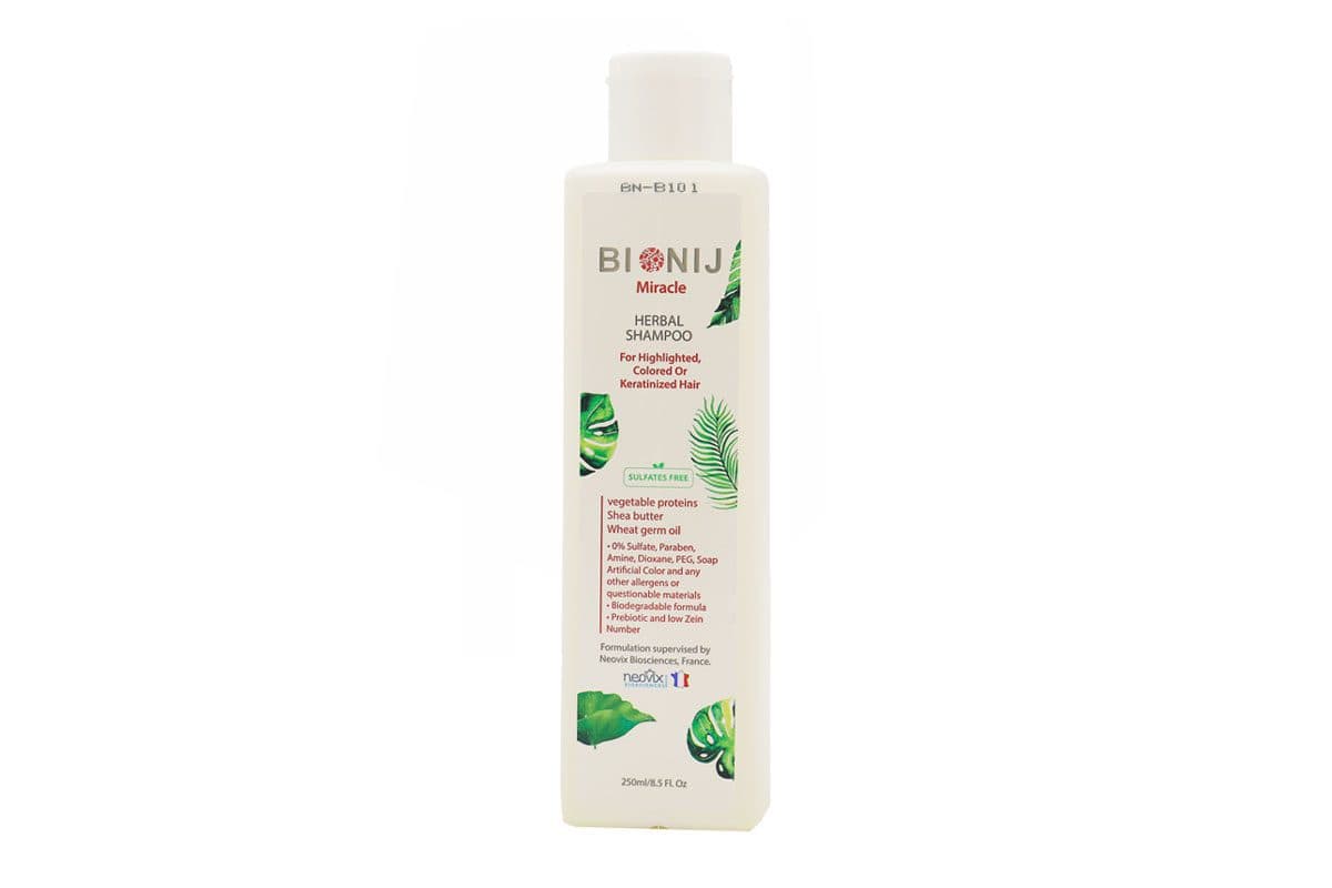 شامپو گیاهی Miracle بیونیج مخصوص موهای هایلایت، رنگ یا کراتین شده 250 میل