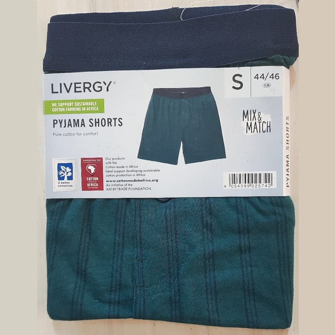 شلوارک نخی راحتی مردانه لیورجی آلمان رنگ سبز 1-372024 Livergy — تصویر ۳