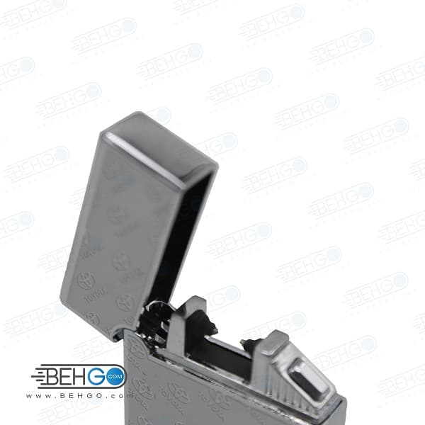 فندک رعد و برقی الکتریکی طرح تویوتا نقره ای Electronic Cigarette Lighter — تصویر ۵