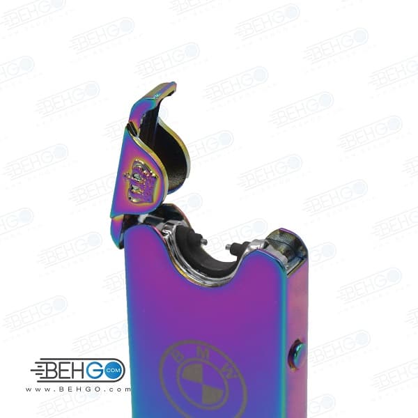فندک صاعقه ای الکتریکی مدل هنگ بنگ طرح بی ام و بنفش Heng Bang Electronic Cigarette Lighter — تصویر ۳