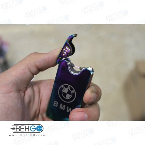 فندک صاعقه ای الکتریکی مدل هنگ بنگ طرح بی ام و بنفش Heng Bang Electronic Cigarette Lighter — تصویر ۶