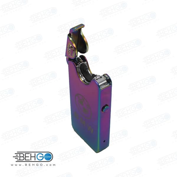 فندک صاعقه ای الکتریکی مدل هنگ بنگ طرح بی ام و بنفش Heng Bang Electronic Cigarette Lighter — تصویر ۲