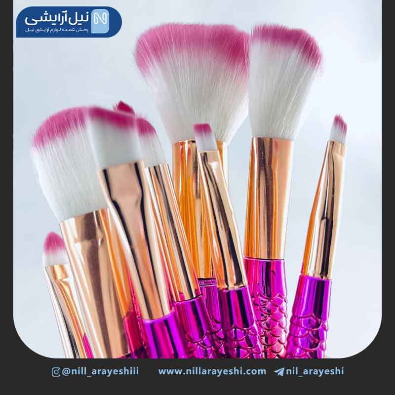 براش ده تیکه دسته چند رنگ پری دریایی — تصویر ۳