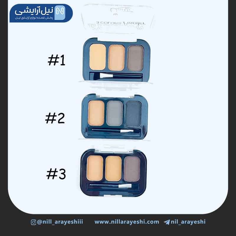 پالت سایه ابرو سه رنگ مینی کویین کد MQ088 — تصویر ۳