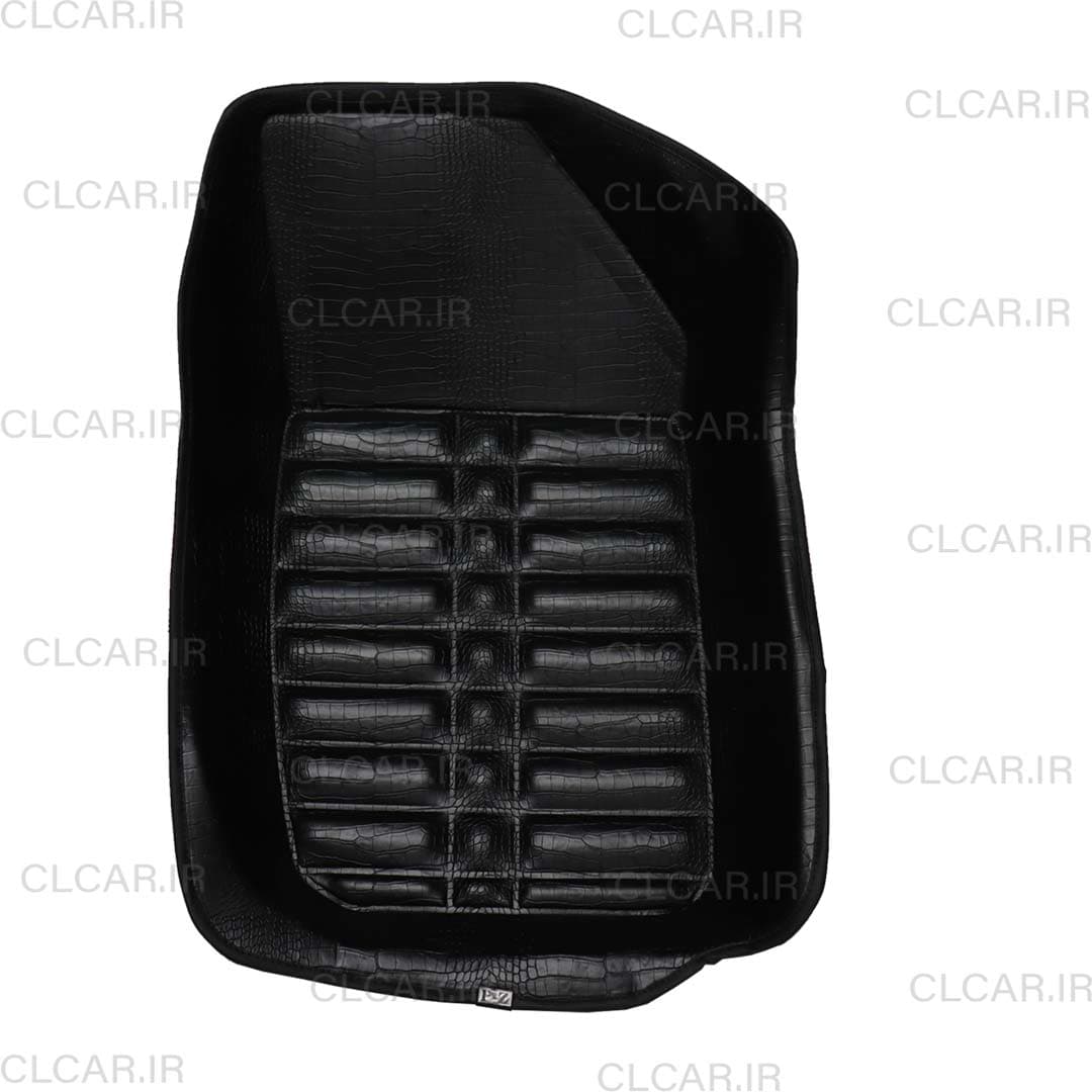 کفپوش پنج بعدی پژو 206 پوست ماری تمام مشکی کد (K5P-P06-BL) — تصویر ۳