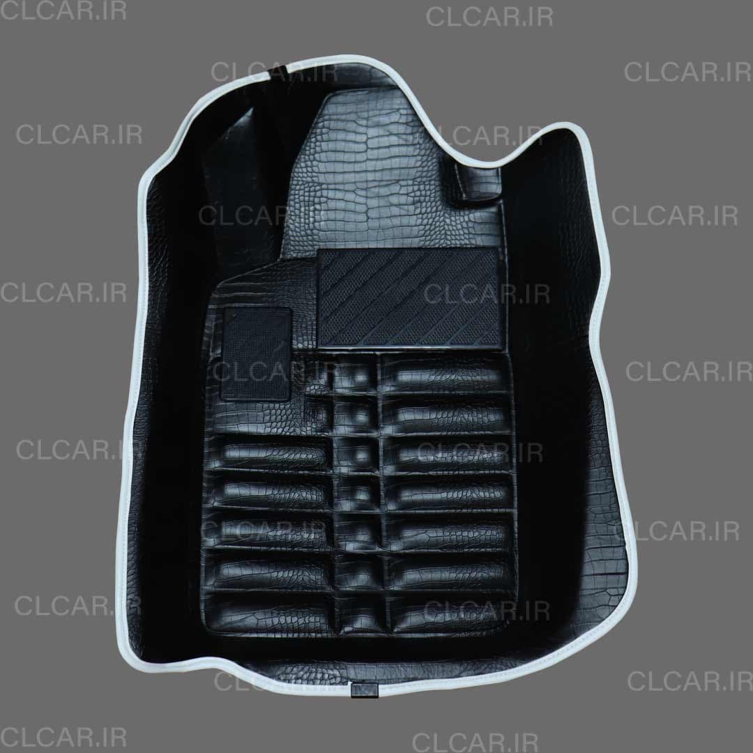 کفپوش پنج بعدی پژو 206 پوست ماری تمام مشکی کد (K5P-P06-BL) — تصویر ۶