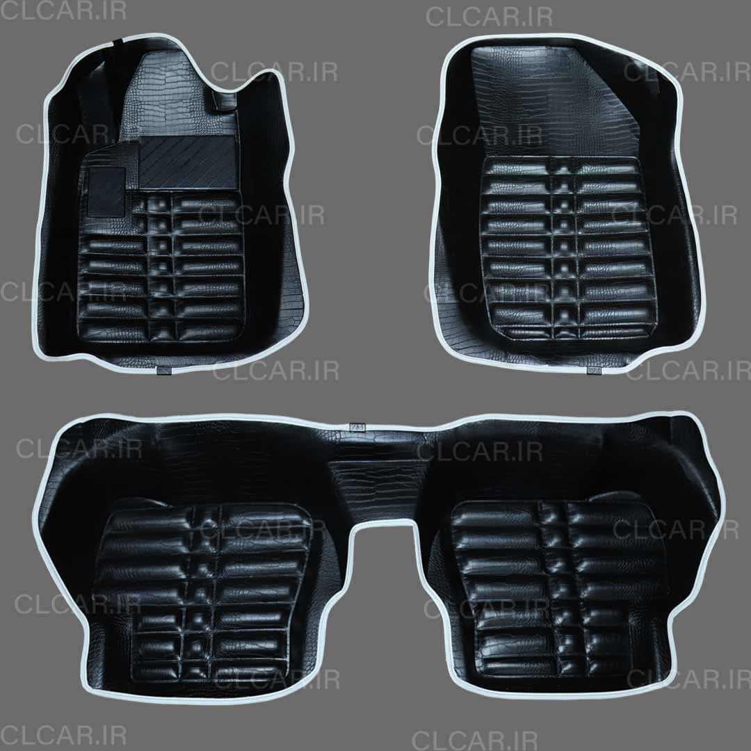 کفپوش پنج بعدی پژو 206 پوست ماری تمام مشکی کد (K5P-P06-BL) — تصویر ۵