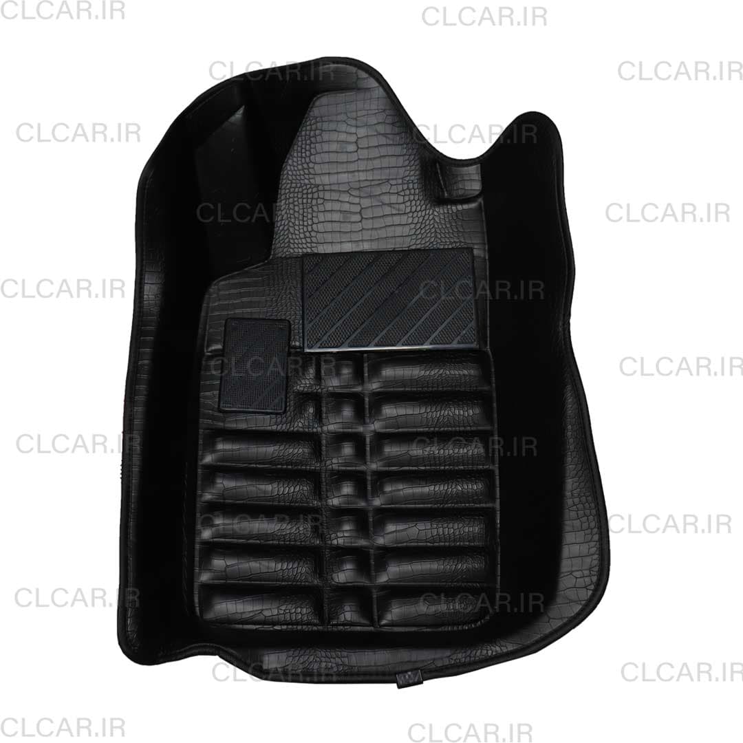 کفپوش پنج بعدی پژو 206 پوست ماری تمام مشکی کد (K5P-P06-BL) — تصویر ۲