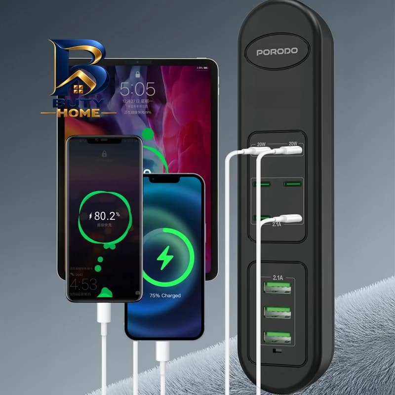 چندراهی برق پرودو مدل USB HUB با دو پورت PD