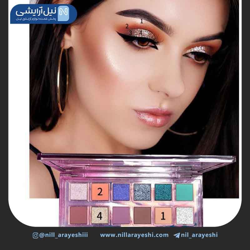 پالت سایه هجده رنگ مرکوری هدی موجی کد ES – 128 — تصویر ۴