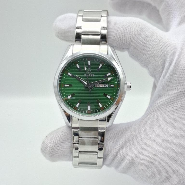ساعت مچی مردانه امگا سیمستر استیل نقرهای صفحه سبز OMEGA Seamaster