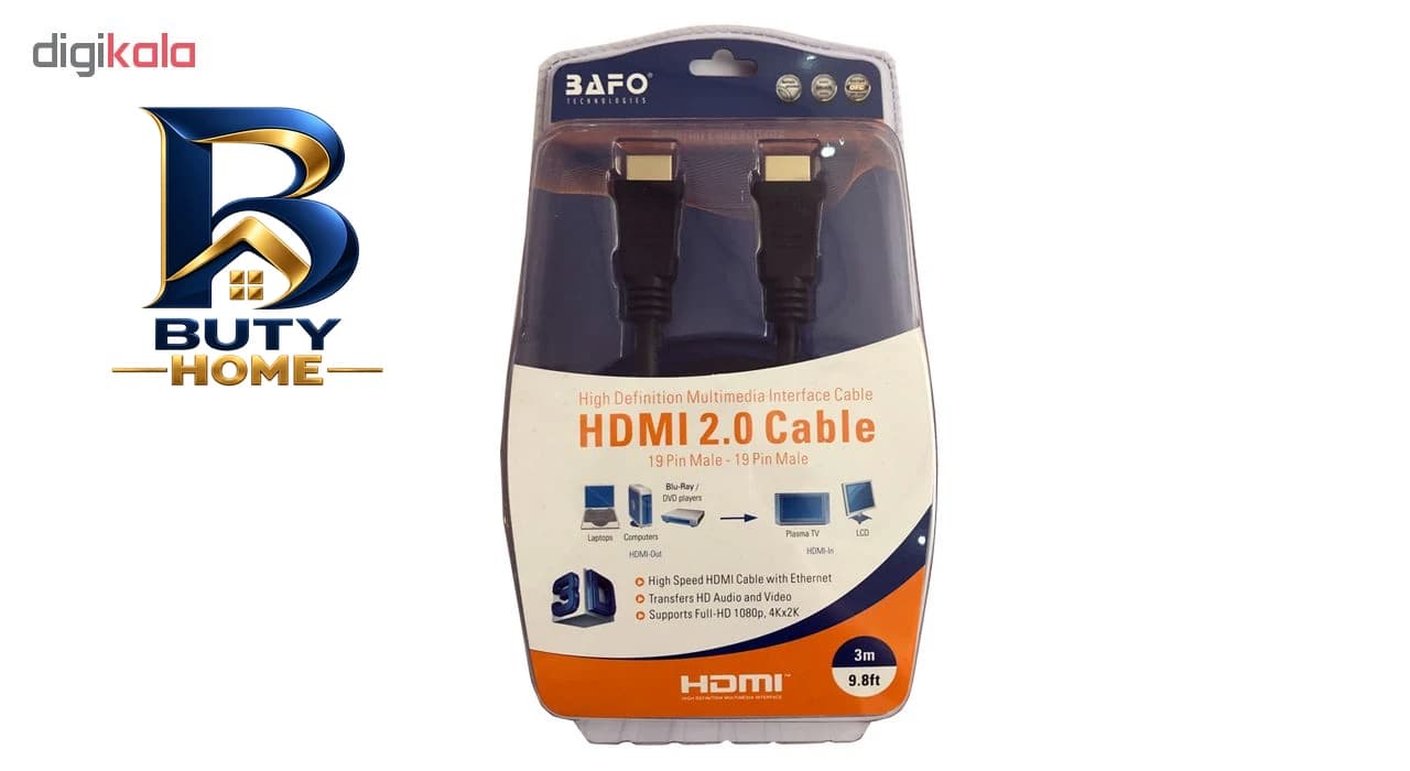 کابل HDMI بافو مدل A۲ طول ۳ متری اصل — تصویر ۵