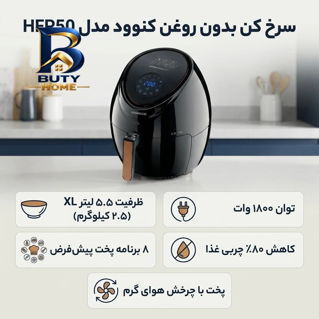 سرخ کن بدون روغن کنوود مدل HFP۵۰ اصل — تصویر ۴