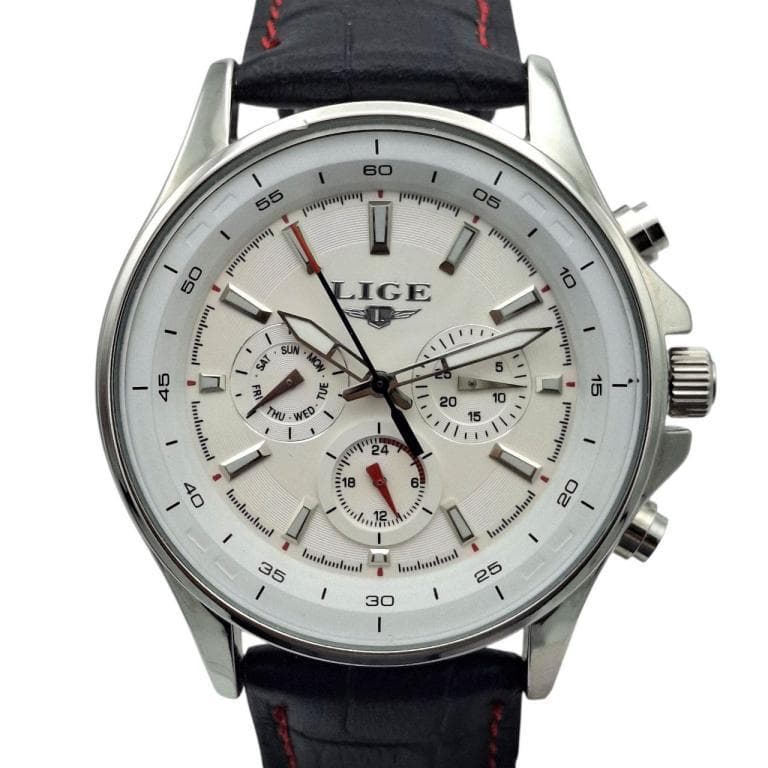 ساعت مردانه LIGE 6181WM1 سه موتور فعال بند چرم طبیعی — تصویر ۲