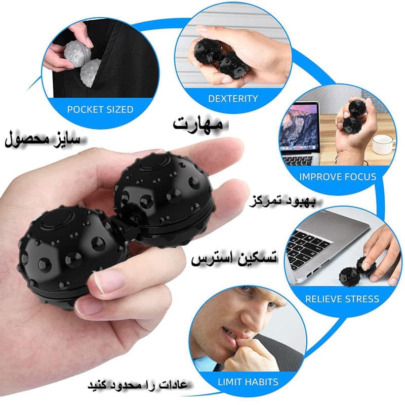 فیجت ضد استرس دنیای سرگرمی های کمیاب مدل ماساژ بال — تصویر ۴