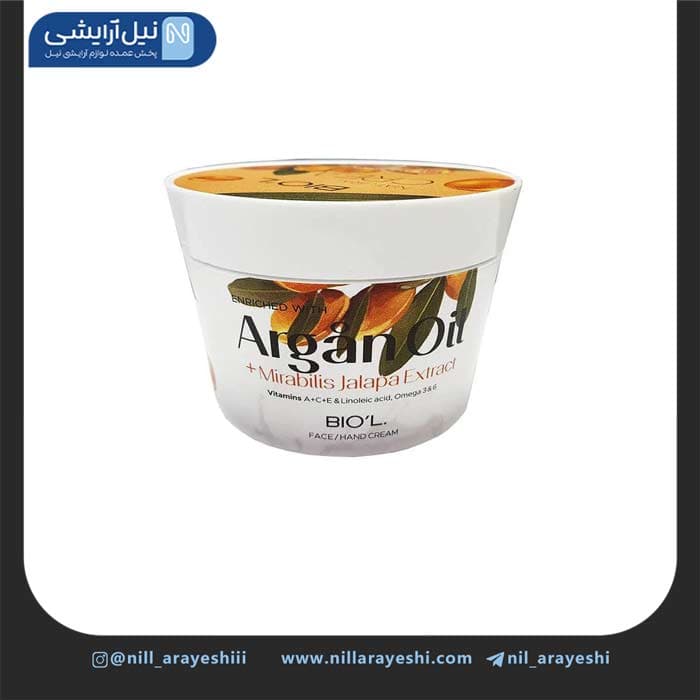کرم دست و صورت کاسه ای روغن آرگان و لاله عباسی بیو ل 200 میل