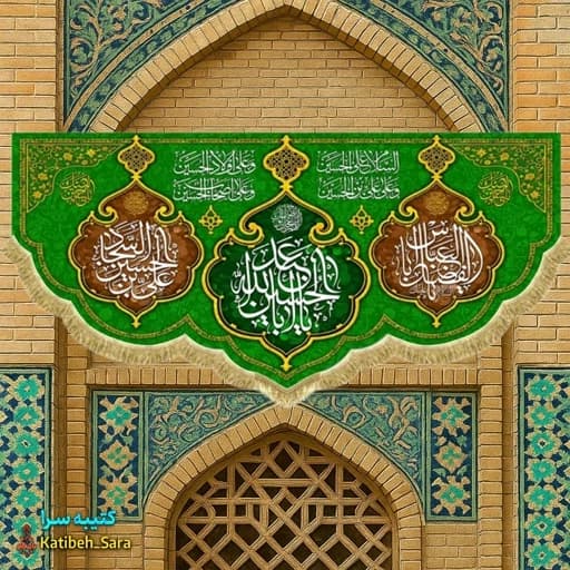 کتیبه مخمل سرداران کربلا پرچم ولادت اعیاد شعبانیه