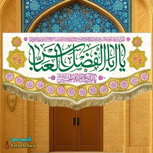 کتیبه مخمل ولادت حضرت ابوالفضل العباس(ع)