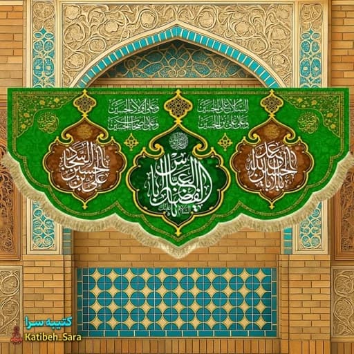 کتیبه مخمل ولادت یا ابوالفضل العباس(ع).