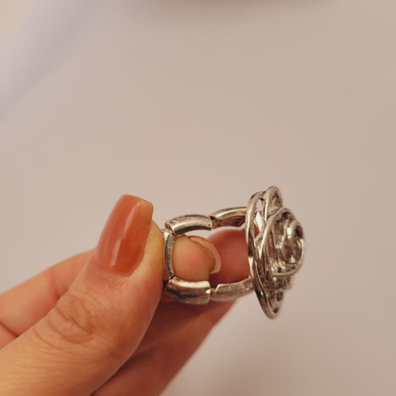 انگشتر سیمی طرح گل — تصویر ۶