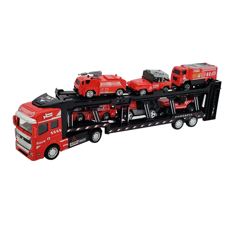 ماشین بازی مدل تریلی حمل ماشین Truck King مجموعه 7 عددی کد 2212 — تصویر ۷