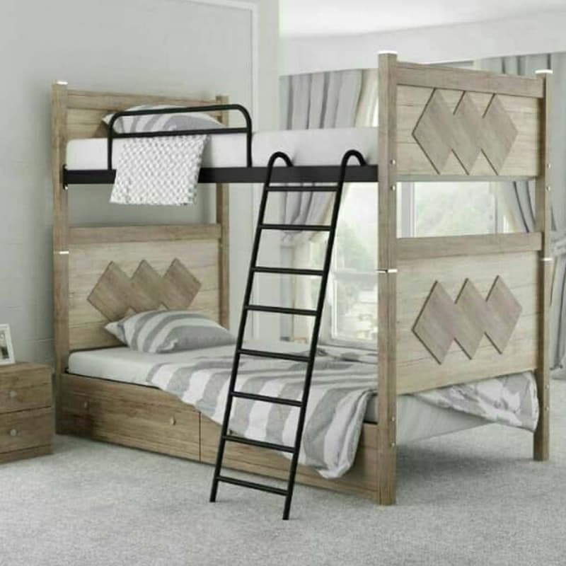 تخت دوطبقه ارغوان طرح لوزی 90*200 مبلمان فرنا مدل 1141645 — تصویر ۲