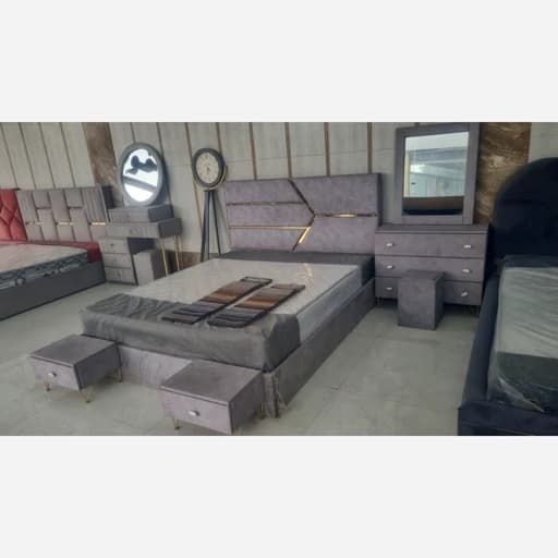 سرویس خواب 2 نفره تخت خواب با لوازم مبلمان فرنا مدل 1141635