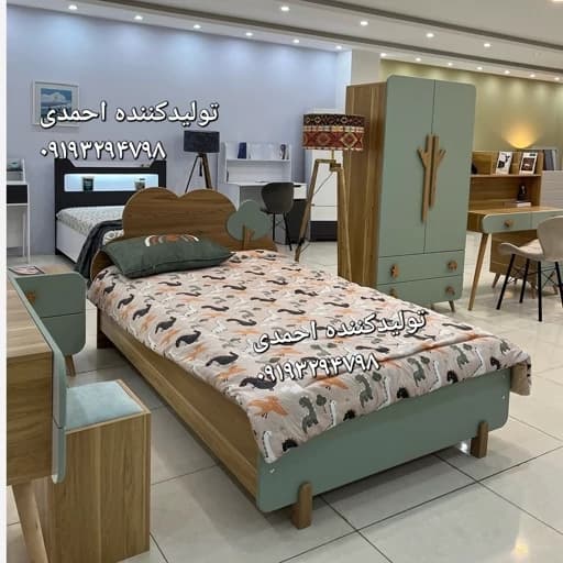 تخت خواب تک نفره نوجوان مدل برگ مبلمان فرنا مدل 1141619