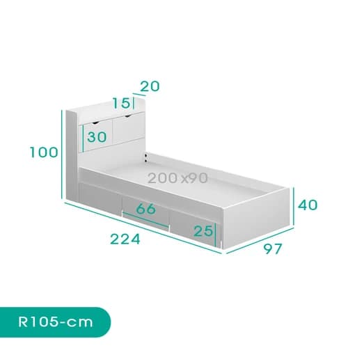 تخت خواب یک نفره مدل R105 سایز 200×90 سانتی متر مبلمان فرنا مدل 1141558 — تصویر ۲