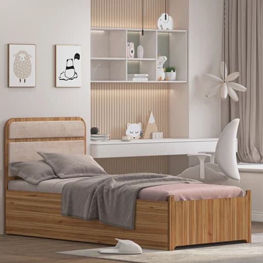 تخت خواب ملامینه نوجوان مدل FH953 سایز 80×180 سانتی متر مبلمان فرنا مدل 1141553