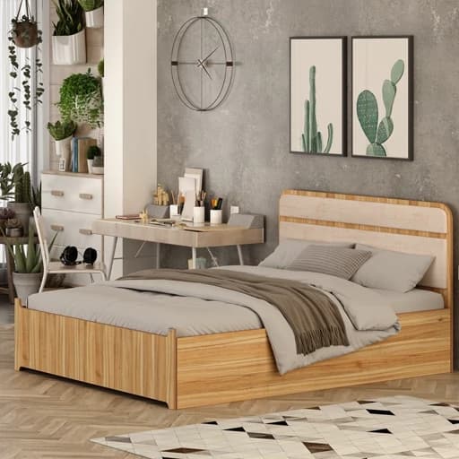 تخت خواب ملامینه دو نفره مدل FH950 سایز 160×200 سانتی متر مبلمان فرنا مدل 1141548