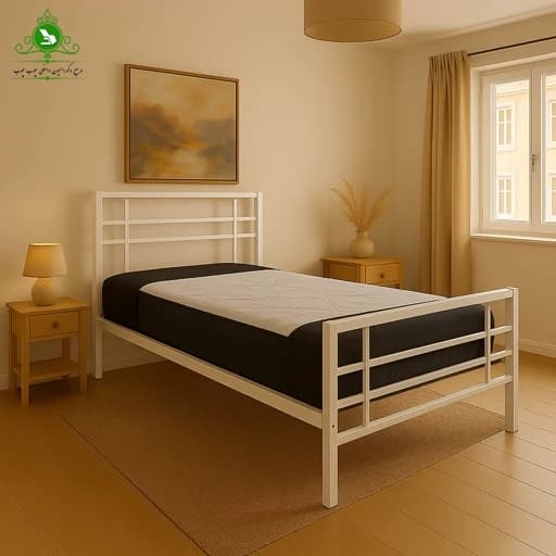 تخت خواب یک و نیم نفره مدل رئال عرض 120 بدون تشک مبلمان فرنا مدل 1141546