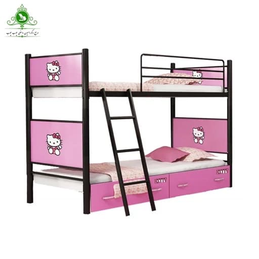 تخت خواب دو طبقه دخترانه مدل کیتی مبلمان فرنا مدل 1141535