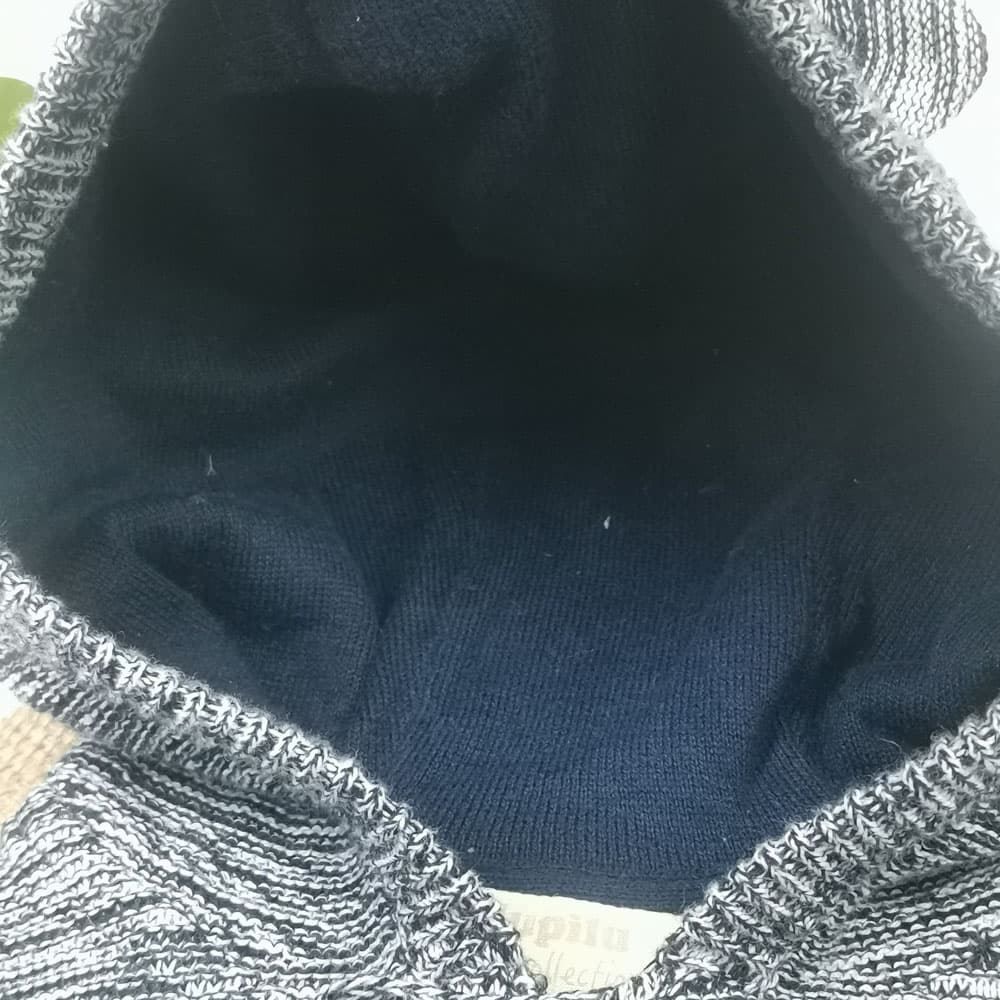 ژاکت بافت نوزادی پسرانه آستین بلند برند lupilu طرح کلاه دار شش دکمه سرمه ای رنگ — تصویر ۶