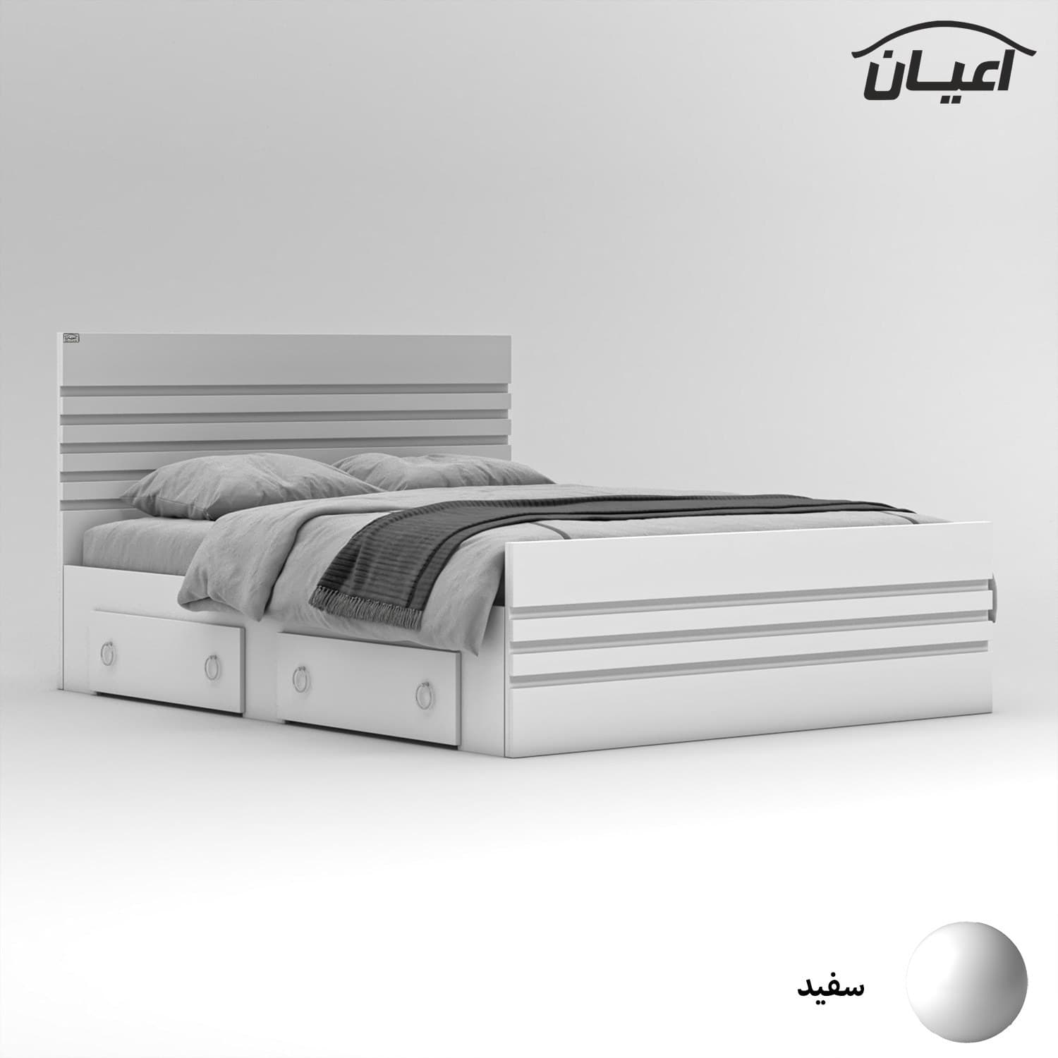 تخت خواب ملامینه دو نفره مدل FH860 سایز 160×200 سانتی متر مبلمان فرنا مدل 1141509 — تصویر ۲
