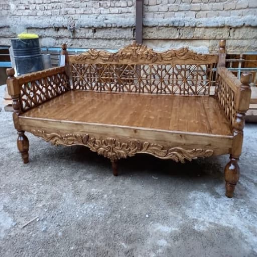 تخت سنتی منبت چوب روسی درجه یک 2.1متر مبلمان فرنا مدل 1141508